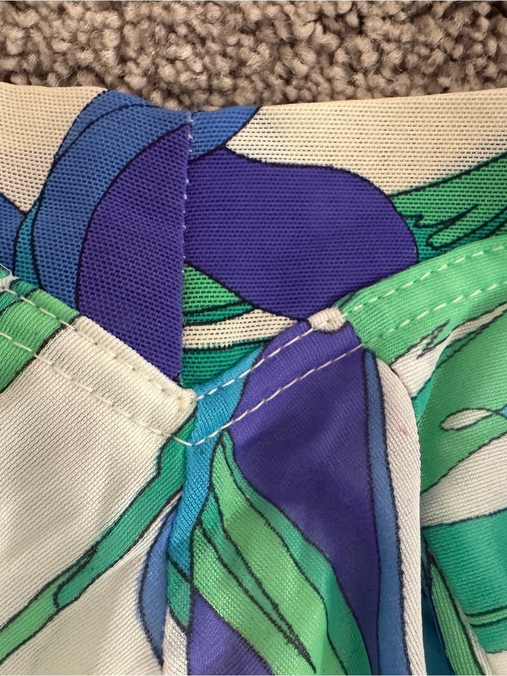 Emilio Pucci Vintage 60s - 70s Tropical Green Blue Purple Wireless Bra 34C - Picture 7 of 9